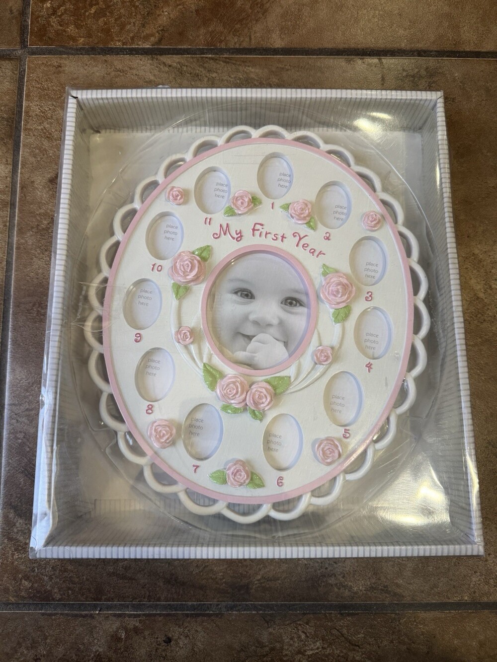 NIB One Year Baby Frame-Holds 12 pictures